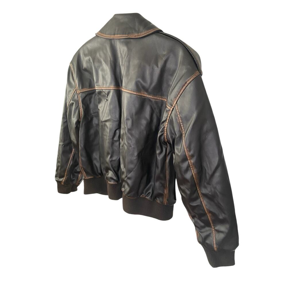 L'Academie Bo Jacket Puffer Aviator Varsity Bomber Oversized Boxy Grunge Biker S - Picture 8 of 8